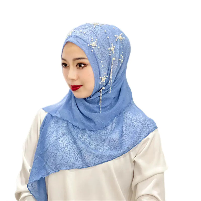 Hijab Scarf with Beads and Tassels
