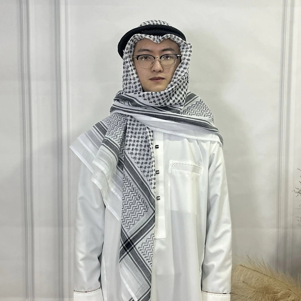 Headscarf Set with Wave Stripe Design
