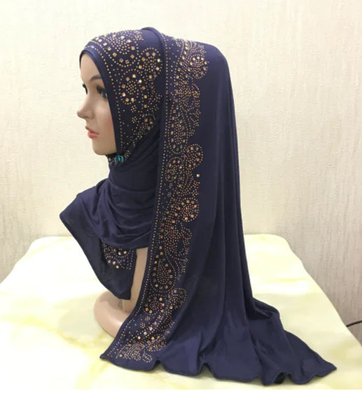 Scarf Hat with Pearl Chiffon Long Stole