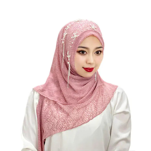 Hijab Scarf with Beads and Tassels