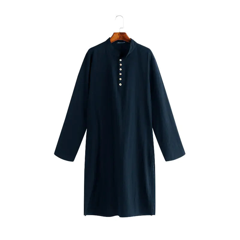 Arabic Style Simple Long Men's Muslim Shirt