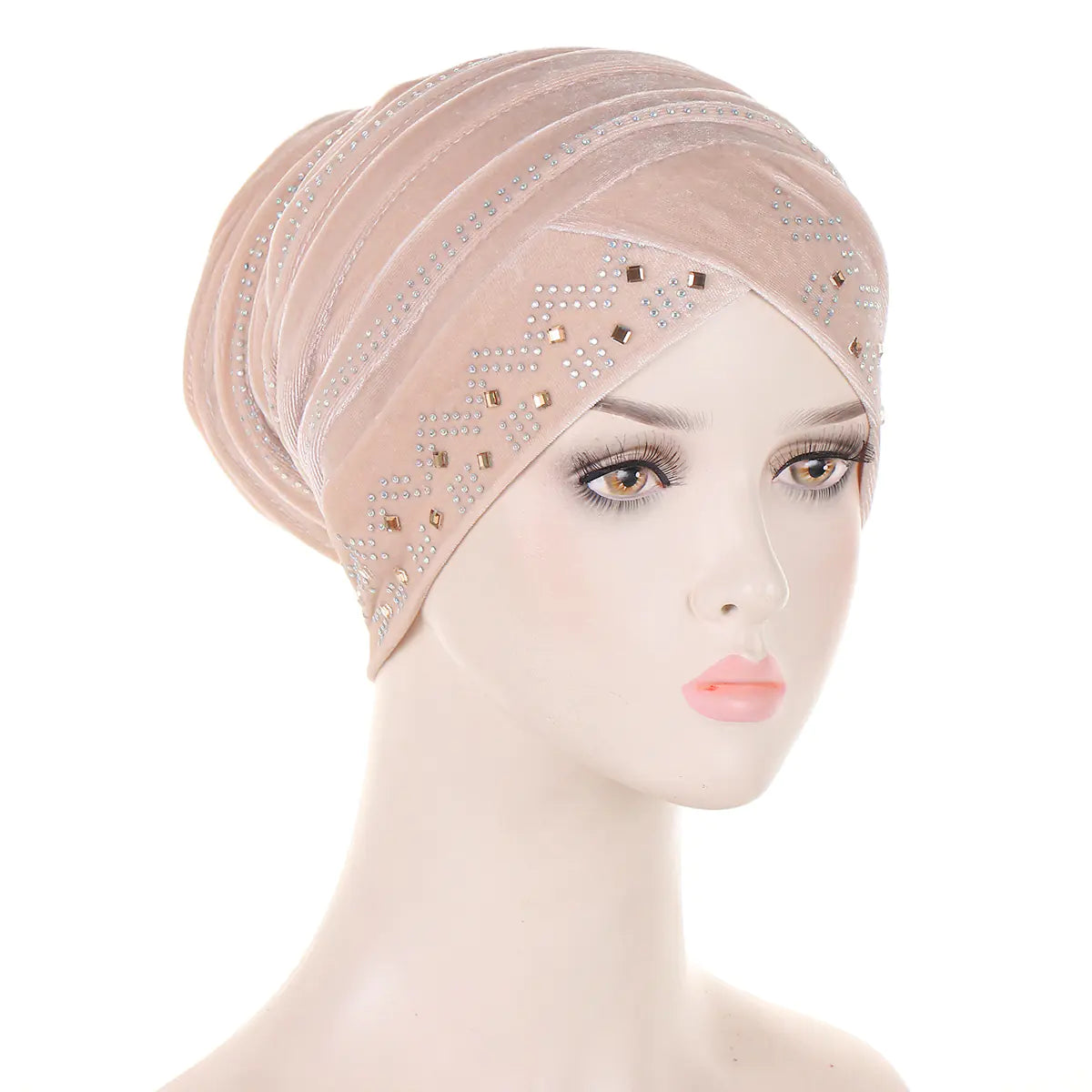 Velvet Bejeweled Muslim Turban Hat in Stock