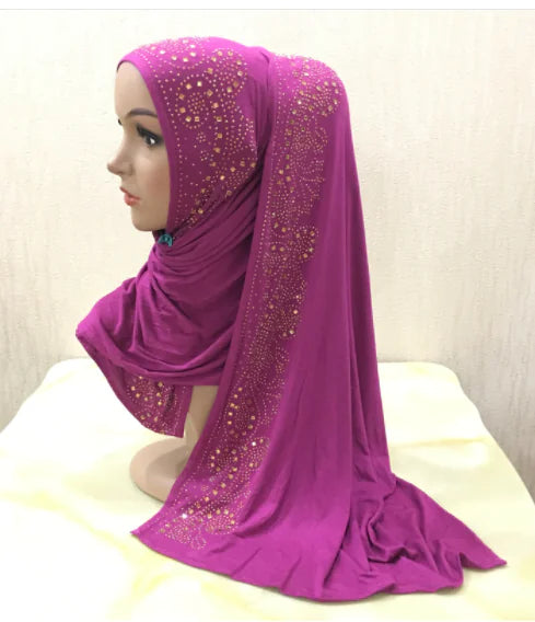 Scarf Hat with Pearl Chiffon Long Stole