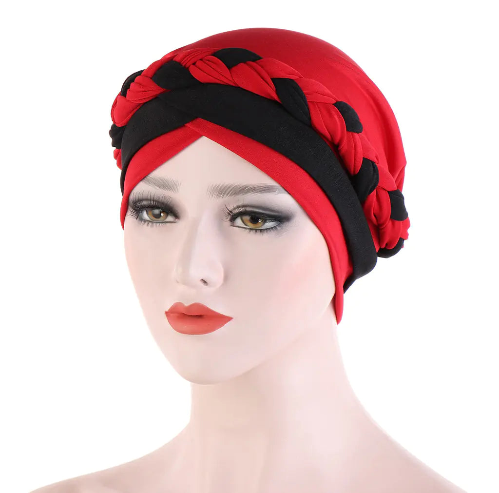 Two-Tone Milk Silk Scarf Cap