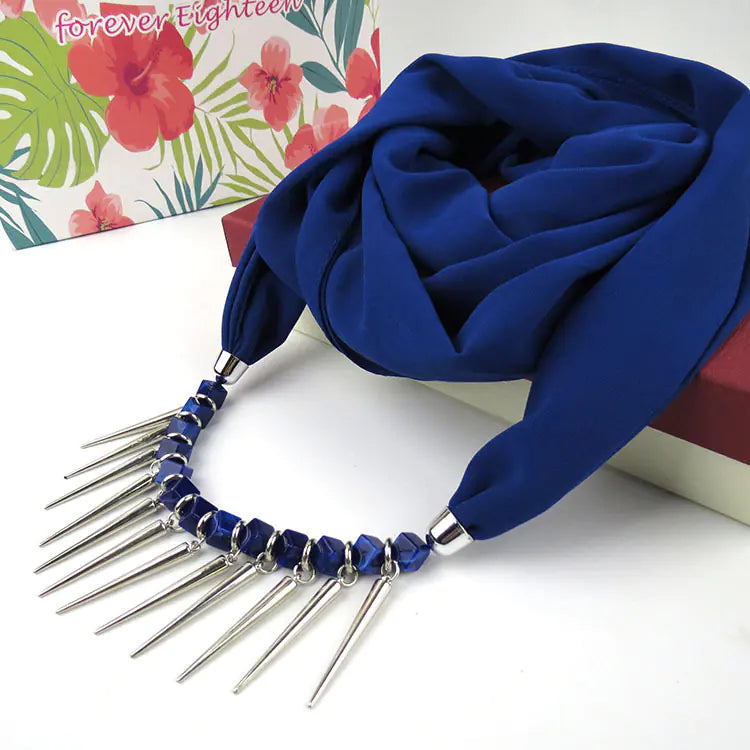 Crystal Necklace Pendant Scarf and Muslim Headscarf