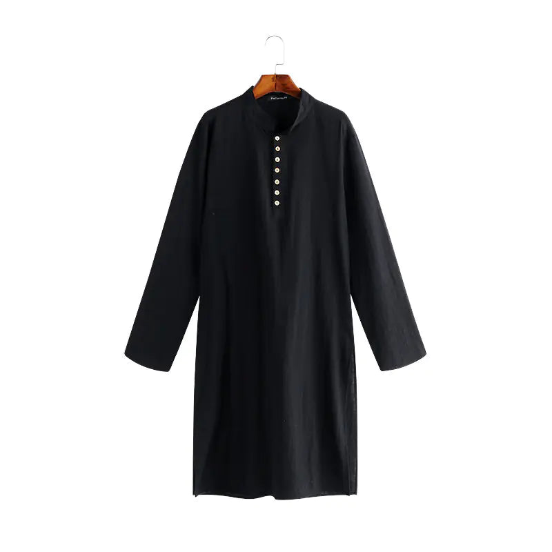 Arabic Style Simple Long Men's Muslim Shirt
