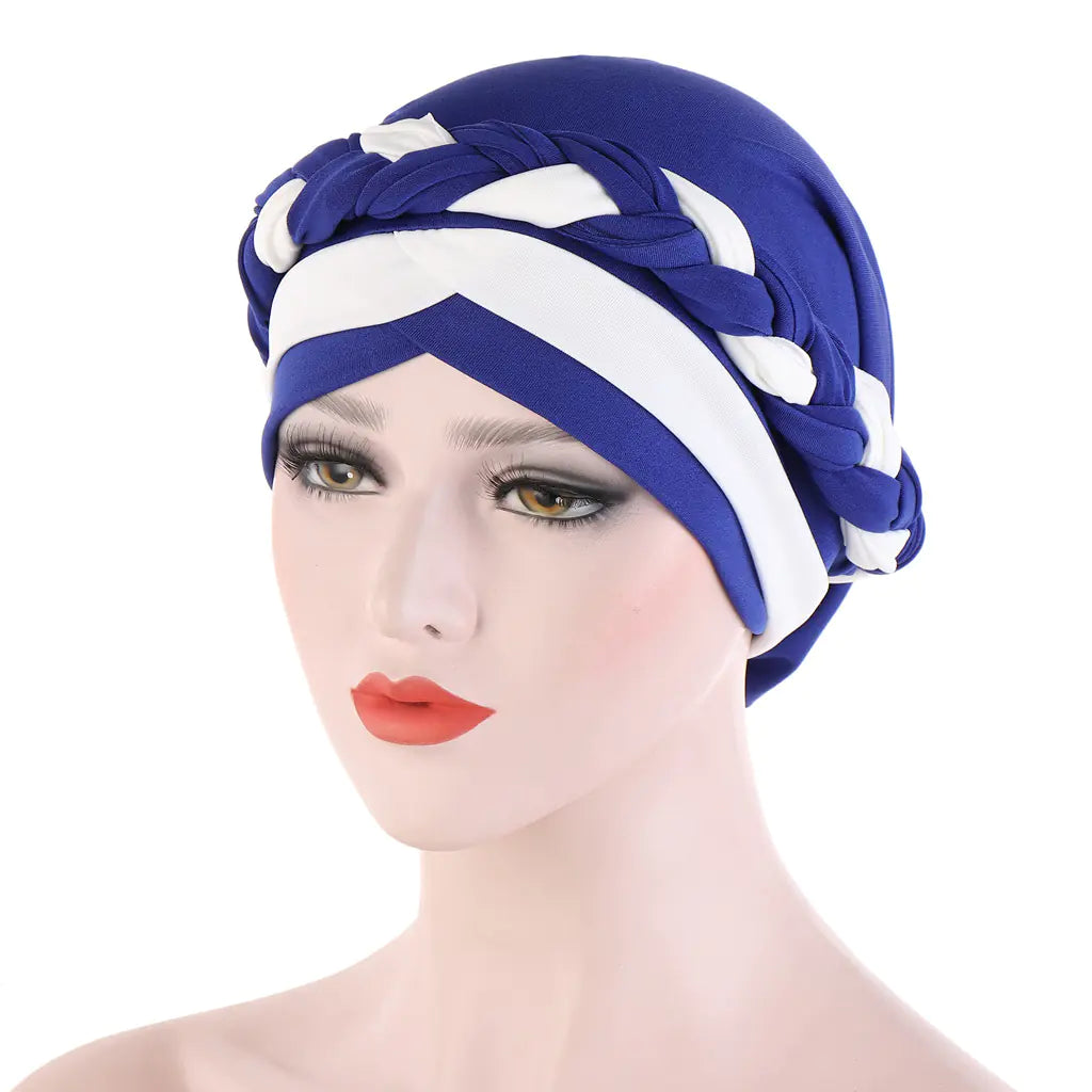 Two-Tone Milk Silk Scarf Cap