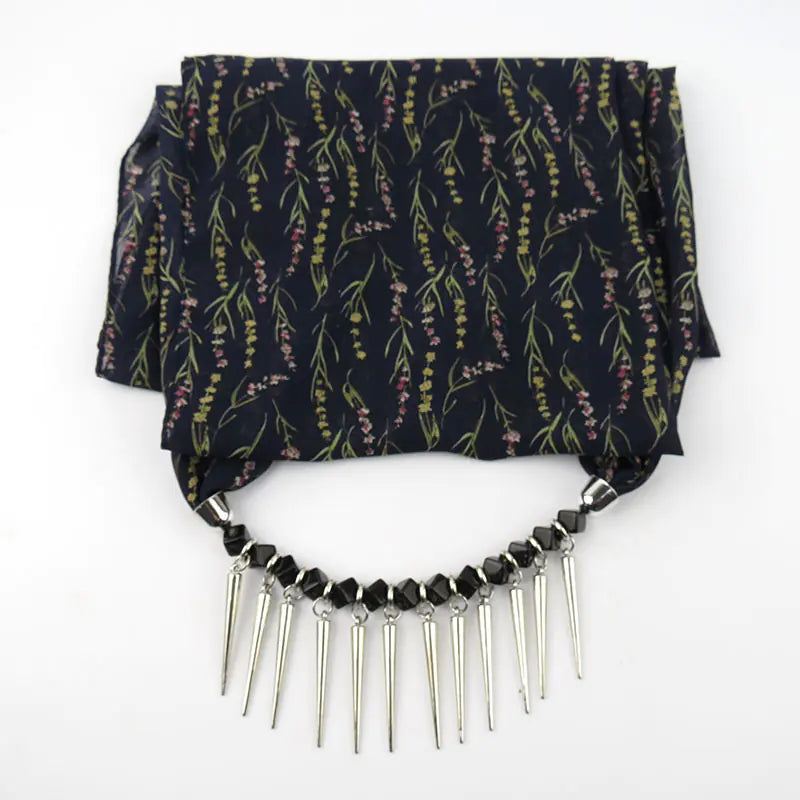 Necklace Scarf with Pendant for Muslim Headscarf