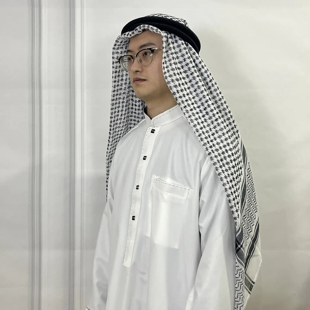 Headscarf Set with Wave Stripe Design