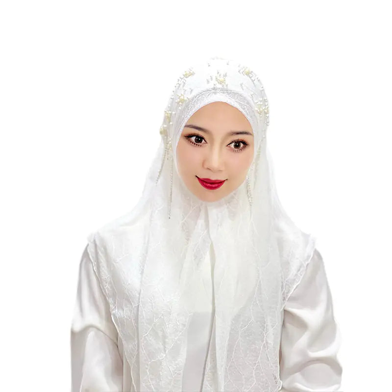 Hijab Scarf with Beads and Tassels