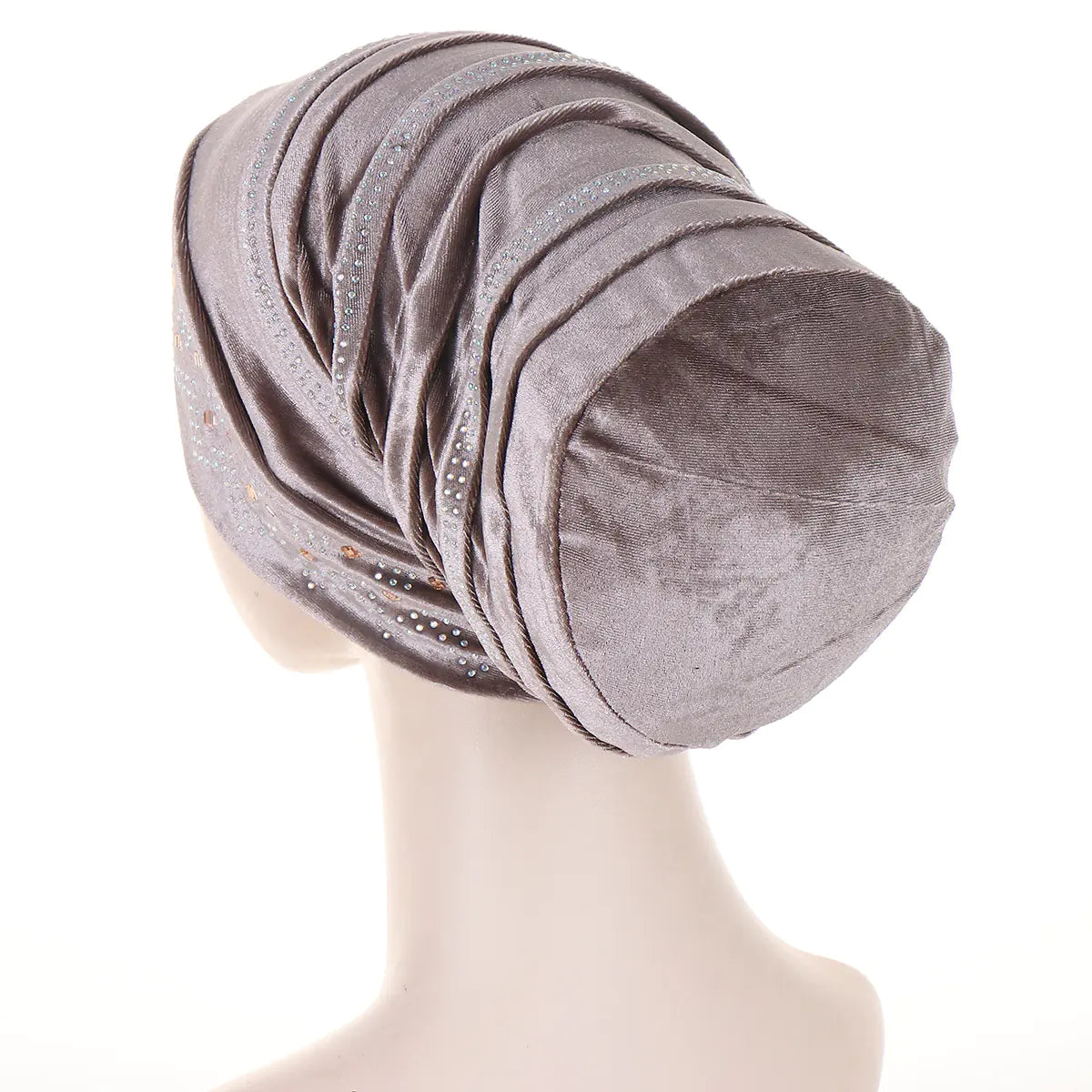 Velvet Bejeweled Muslim Turban Hat in Stock
