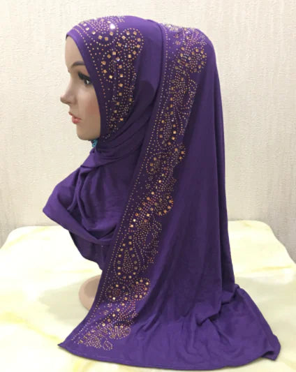Scarf Hat with Pearl Chiffon Long Stole