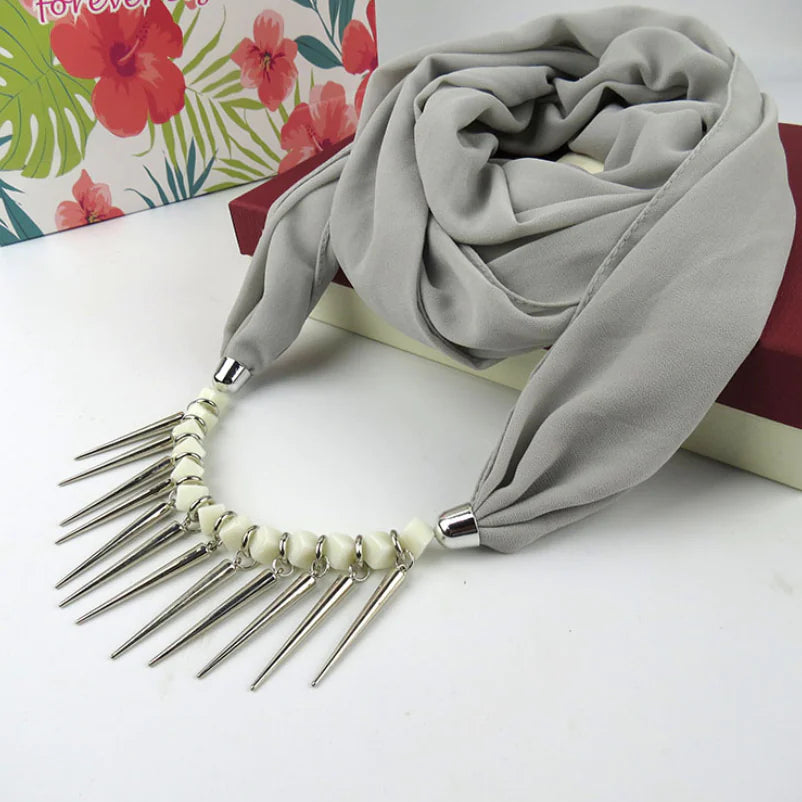 Crystal Necklace Pendant Scarf and Muslim Headscarf