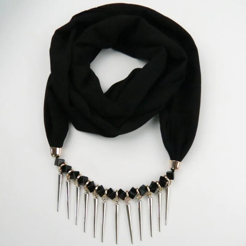 Crystal Necklace Pendant Scarf and Muslim Headscarf