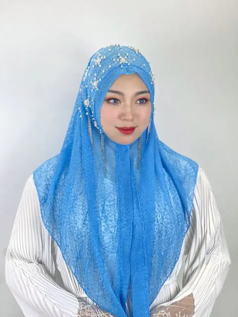 Hijab Scarf with Beads and Tassels