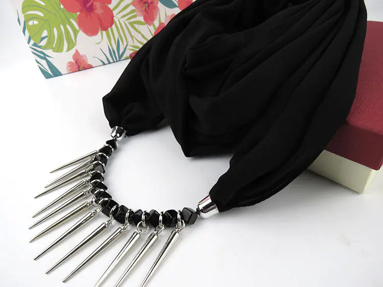 Crystal Necklace Pendant Scarf and Muslim Headscarf