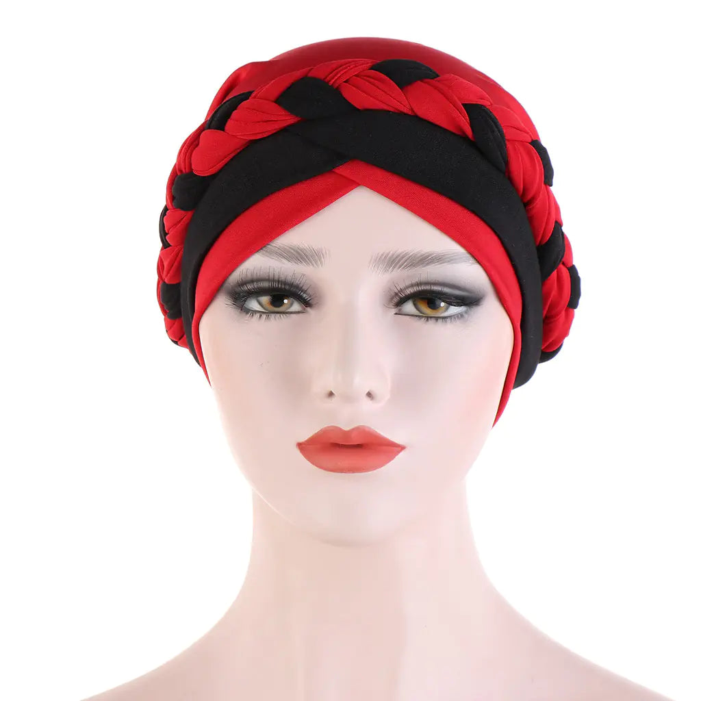 Two-Tone Milk Silk Scarf Cap