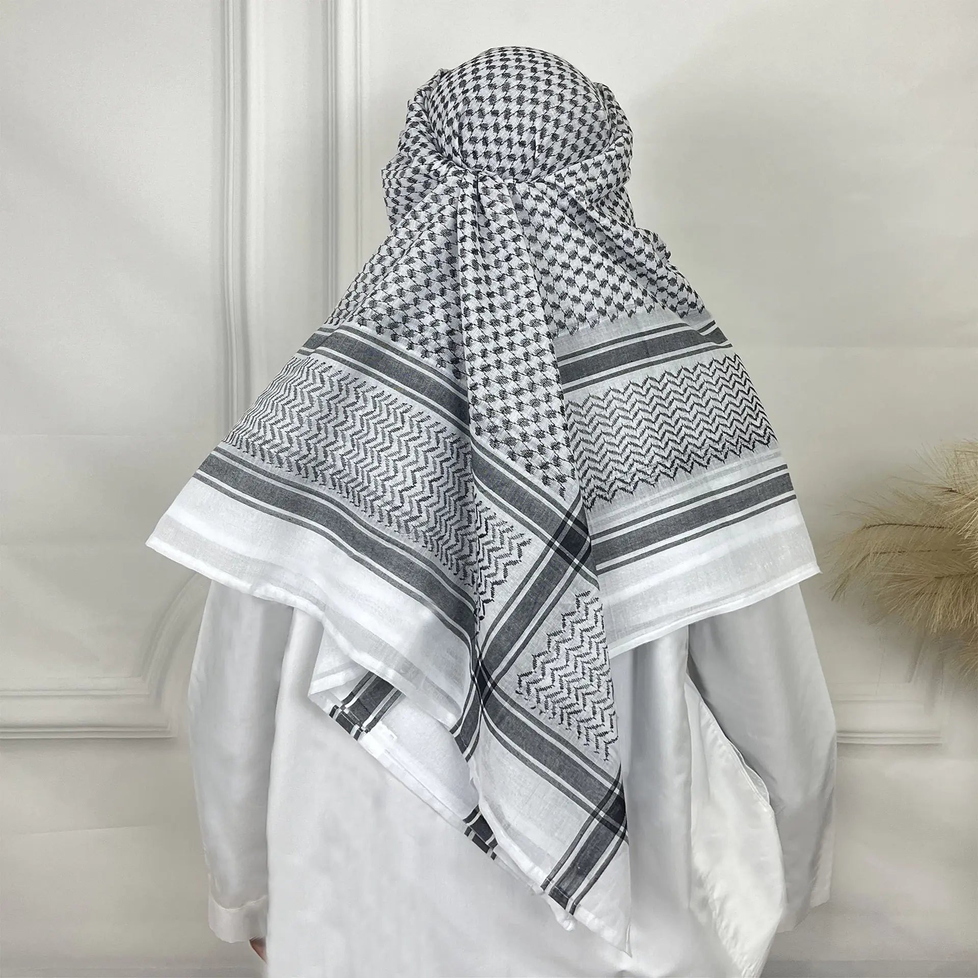 Headscarf Set with Wave Stripe Design