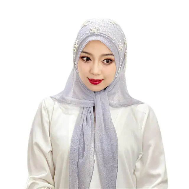 Hijab Scarf with Beads and Tassels